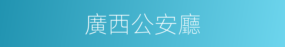 廣西公安廳的同義詞