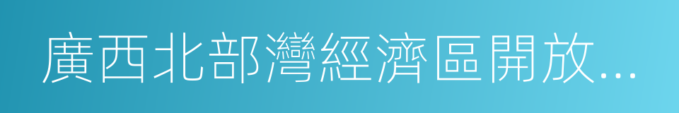 廣西北部灣經濟區開放開發的同義詞