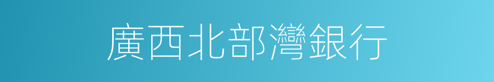 廣西北部灣銀行的同義詞