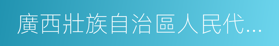 廣西壯族自治區人民代表大會常務委員會的同義詞