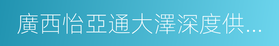 廣西怡亞通大澤深度供應鏈管理有限公司的同義詞