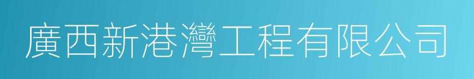 廣西新港灣工程有限公司的同義詞