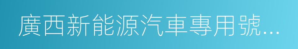 廣西新能源汽車專用號牌推廣應用工作方案的同義詞