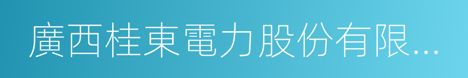 廣西桂東電力股份有限公司的同義詞