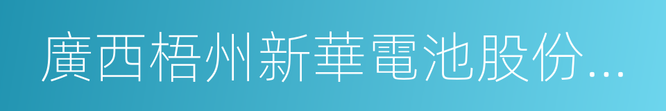 廣西梧州新華電池股份有限公司的同義詞