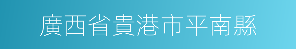 廣西省貴港市平南縣的同義詞