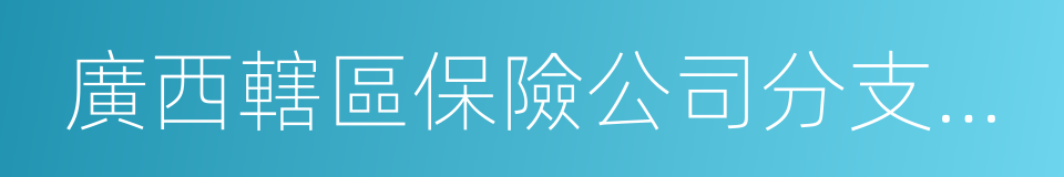 廣西轄區保險公司分支機構市場退出管理指引的同義詞