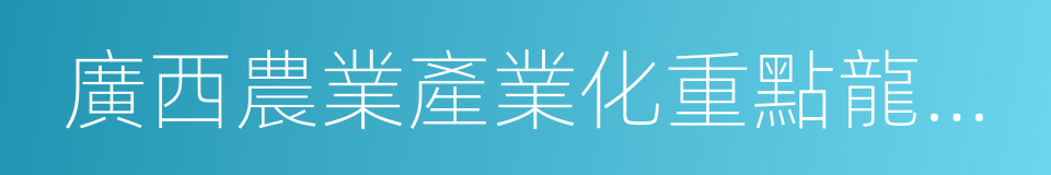 廣西農業產業化重點龍頭企業的同義詞