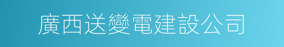 廣西送變電建設公司的同義詞