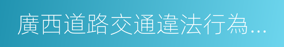 廣西道路交通違法行為代碼及處罰標準的同義詞