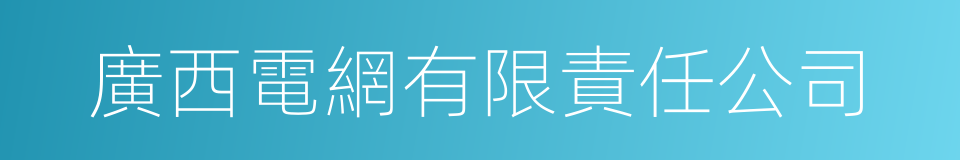 廣西電網有限責任公司的同義詞