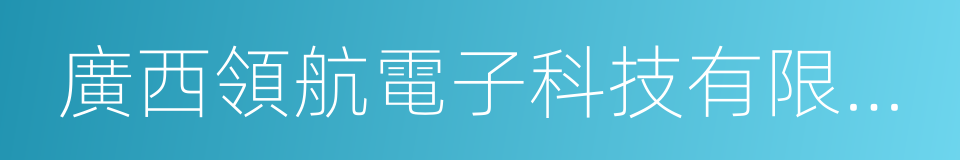 廣西領航電子科技有限公司的同義詞