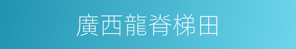 廣西龍脊梯田的同義詞