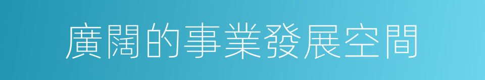 廣闊的事業發展空間的同義詞