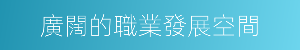 廣闊的職業發展空間的同義詞