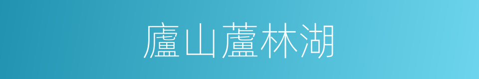 廬山蘆林湖的同義詞