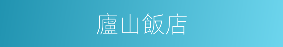 廬山飯店的同義詞