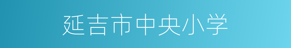 延吉市中央小学的同义词