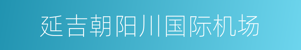 延吉朝阳川国际机场的同义词