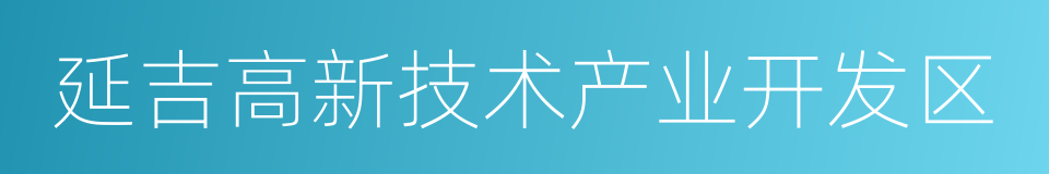 延吉高新技术产业开发区的同义词