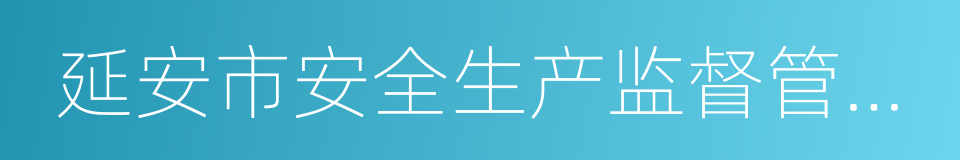 延安市安全生产监督管理局的同义词