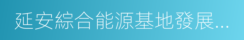 延安綜合能源基地發展規劃的同義詞