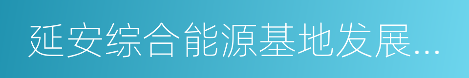 延安综合能源基地发展规划的同义词