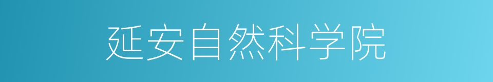 延安自然科学院的同义词