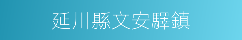 延川縣文安驛鎮的同義詞