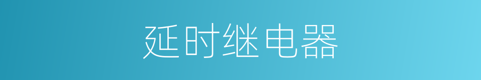 延时继电器的同义词