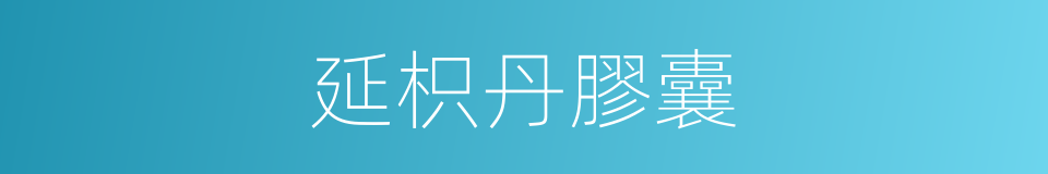 延枳丹膠囊的同義詞