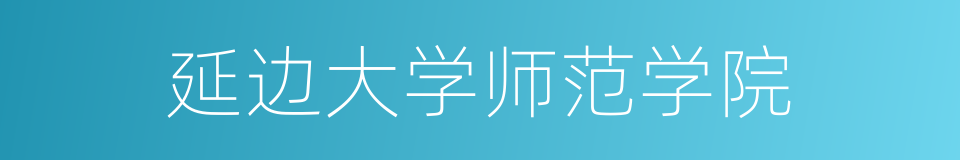 延边大学师范学院的同义词