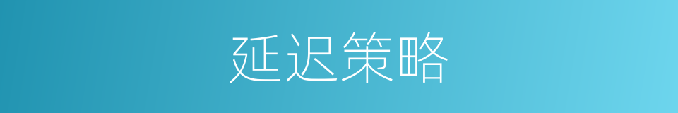 延迟策略的意思
