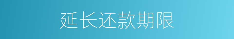 延长还款期限的同义词