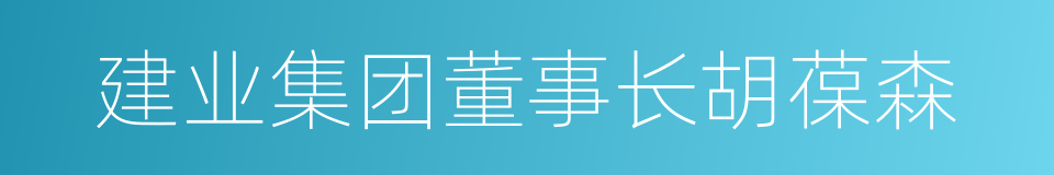 建业集团董事长胡葆森的同义词