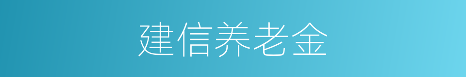 建信养老金的同义词