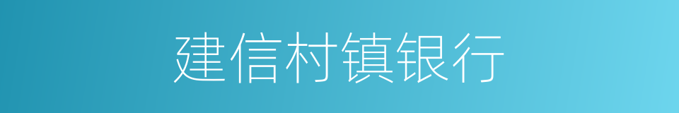 建信村镇银行的同义词