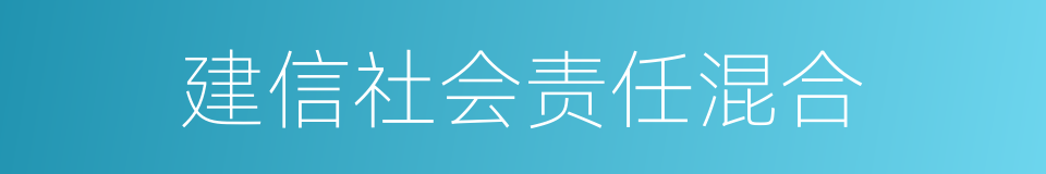 建信社会责任混合的同义词