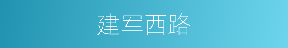 建军西路的同义词