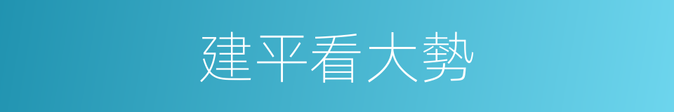 建平看大勢的同義詞