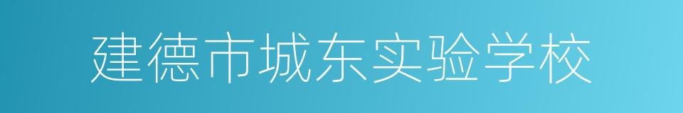 建德市城东实验学校的意思