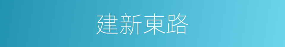 建新東路的同義詞