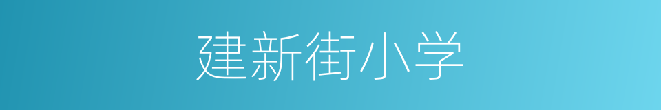 建新街小学的同义词