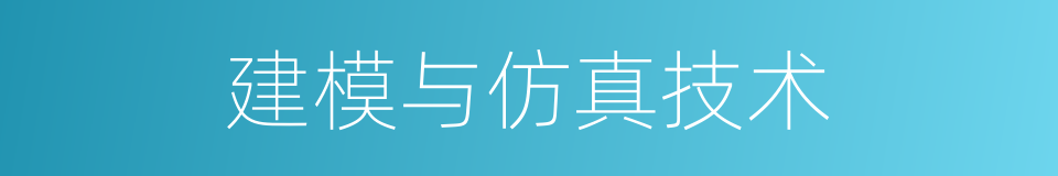 建模与仿真技术的同义词