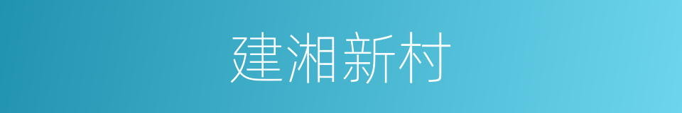 建湘新村的同义词