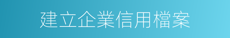 建立企業信用檔案的同義詞