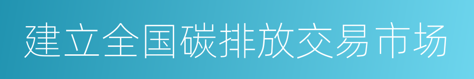 建立全国碳排放交易市场的同义词