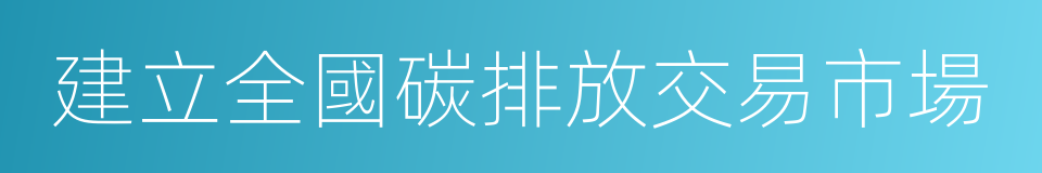 建立全國碳排放交易市場的同義詞