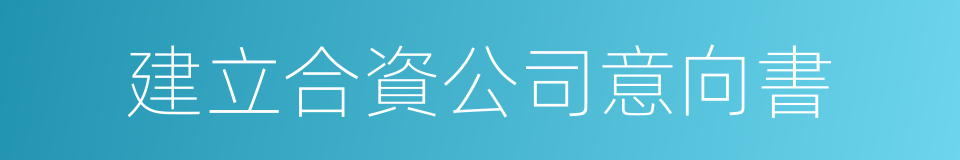 建立合資公司意向書的同義詞