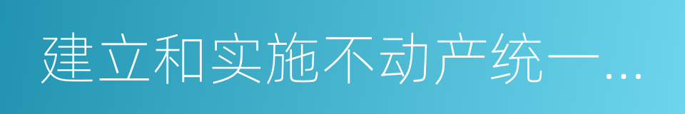 建立和实施不动产统一登记制度专项督查方案的同义词